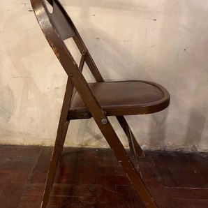 vintage 50s Folding Chair Made in U.S.A. フォールディングチェア ヴィンテージ バウハウス 40s 50s ミリタリー インダストリアルの画像4