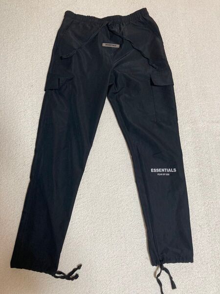 essentials 正規品ナイロン×コットン カーゴ パンツ S ブラック