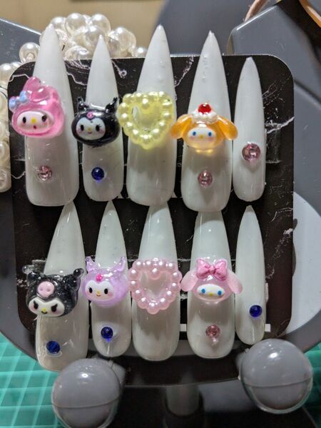3Dネイルチップ サンリオ ハンドメイド 10本セット
