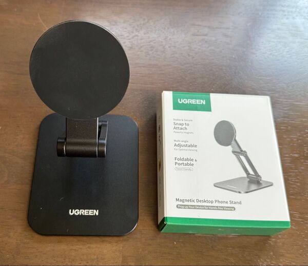 UGREEN スマホスタンド MagSafe対応 卓上用 マグネットスタンド 折り畳める 三関節調整