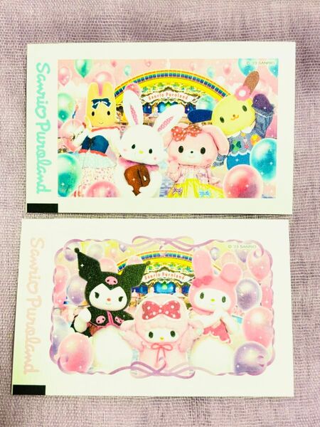 サンリオピューロランド 使用済 入場券 クロミ マイメロディー ピアノ メル ボンボンリボン ウサハナ マロンクリーム カード