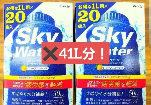 クラシエ スカイウォーター グレープフルーツ41L分 スポーツドリンク粉末パウダー 機能性食品 クエン酸 スポーツ 熱中症対策