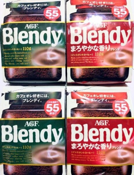 AGF Blendy ブレンディ レギュラー&まろやかな香りブレンド 110g×4袋 インスタントコーヒー 珈琲 詰め替え