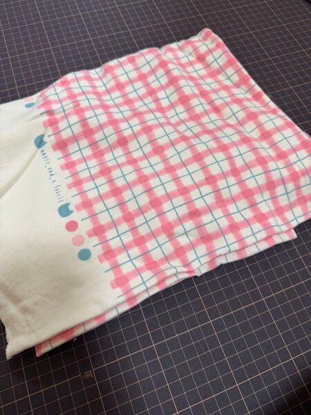 maple and a fabric ミニ裏毛ニット ラッピングチェック はぎれ
