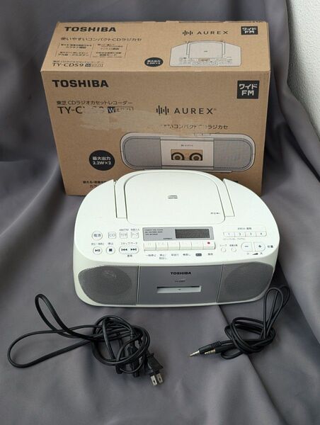 TOSHIBA 東芝 CDラジカセ 2021年製 TY-CDS7 動作OK 一部注意点あり ラジオ カセットテープ 再生OK