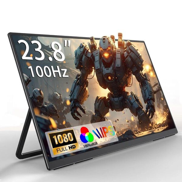 モバイルモニター 23.8インチ 1080P 100HZ IPS 自立式スタンド ポータブルディスプレイ