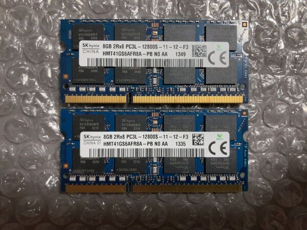 DDR3 PC3L-12800 8GBx2枚 16GB DDR3L-1600 ノートパソコンメモリ【SK hynix】③