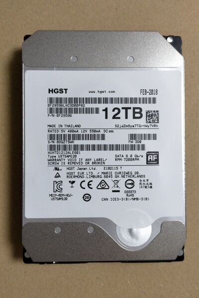 セール HGST 12TB 3.5インチ ハードディスク 7200rpm 内蔵hdd SATA Nas CMR (整備済み品