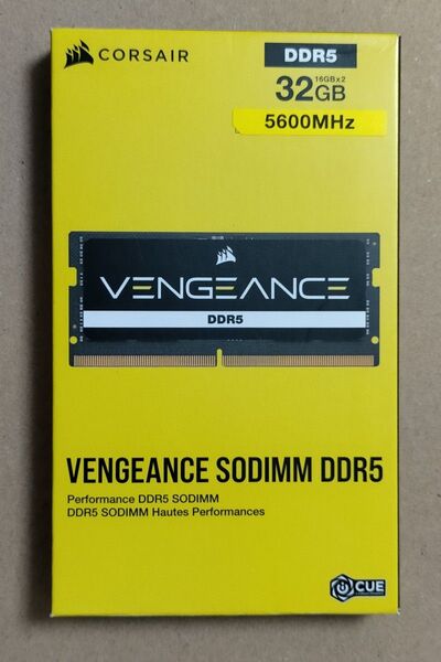 タイムセール CORSAIR DDR5-5600MHz ノートPC用 VENGEANCE SODIMM 32GB [16GB×2枚