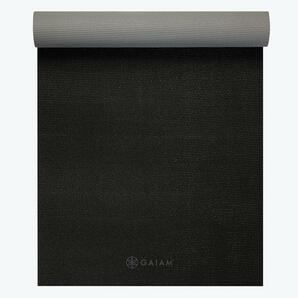 送料無料 gaiam ヨガマット 2Color granite storm 黒 灰 YOGA MAT 4mm エクササイズ ピラティス フィットネス ブラック グレー 無地 健康