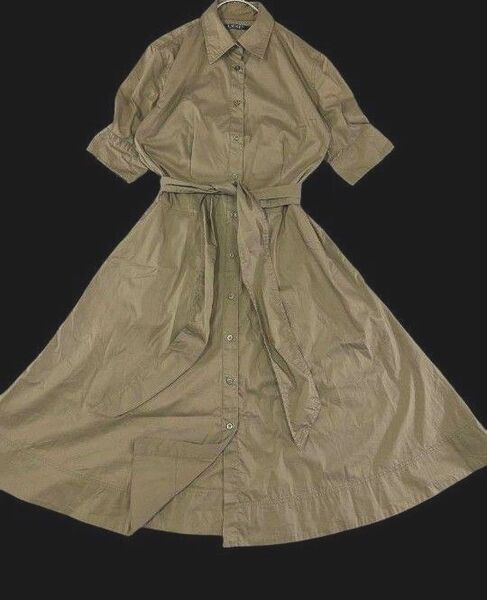 LAUREN ラルフローレン カーキ系 半袖シャツワンピース サイズ0 ユーズド美品 + オマケ