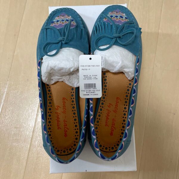 honey salon by foppish フラットシューズ 23.0cm グリーン 未使用