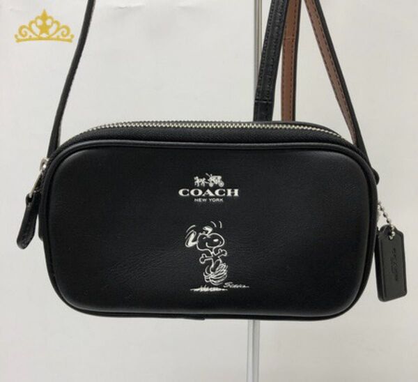 COACH × Peanut ショルダーバッグ コーチ スヌーピー コラボ Wジップ 斜め掛け ボディバッグ