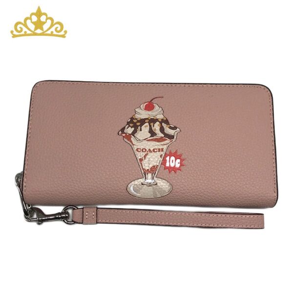 COACH ロングジップ アラウンド ウォレット デザート パフェ コーチ レディース 長財布