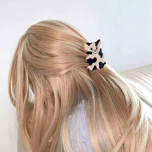 クマ ヘアクリップ バンスクリップ かわいい 髪留め ヘアアクセ 韓国 髪飾り アセテート ヘアピン クリップ ヘアアクセサリー