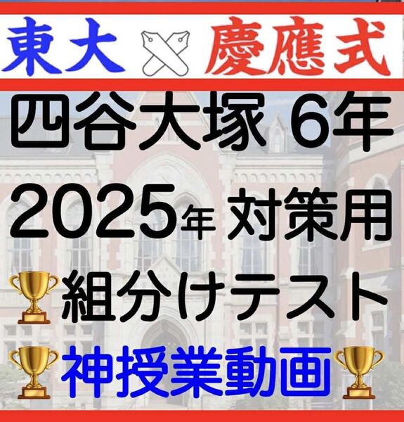 四谷大塚 早稲田アカデミー6年 組分けテスト 2024 2025 対策 合不合