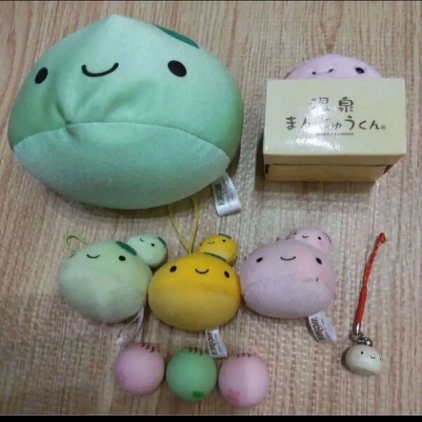 温泉まんじゅう ビーズぬいぐるみ ストラップ オブジェ キーホルダー アミューズメント景品 ガチャガチャ まとめ売り