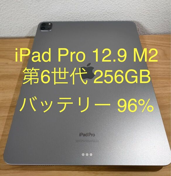【美品】iPad Pro 12.9インチ 第6世代 Wi-Fiモデル 256GB M2チップ スペースグレイ 動作確認済み