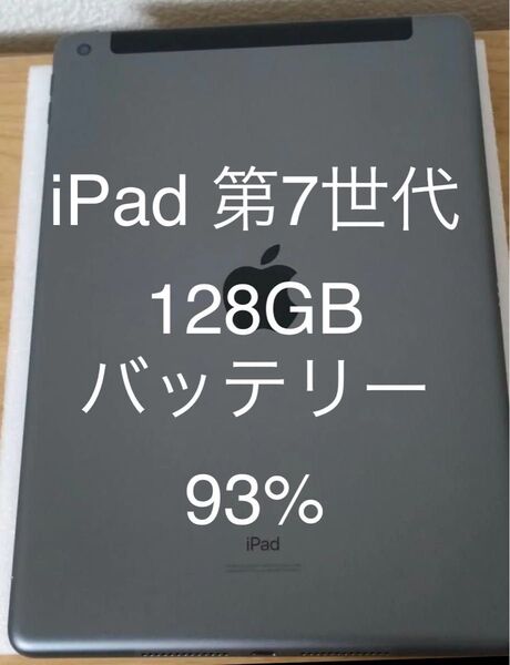 iPad 第7世代 Wi-Fi + Cellular 128GB スペースグレイ MW6E2J/A A2198 動作確認済み
