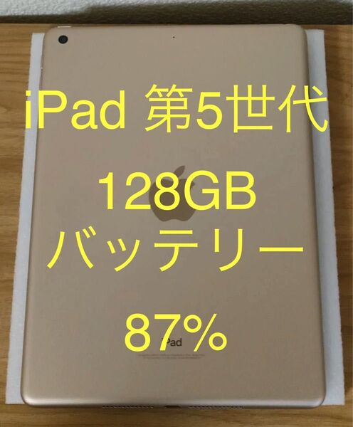 【美品】iPad 第5世代 Wi-Fi 128GB ゴールド NPGW2J/A A1822 動作確認済み