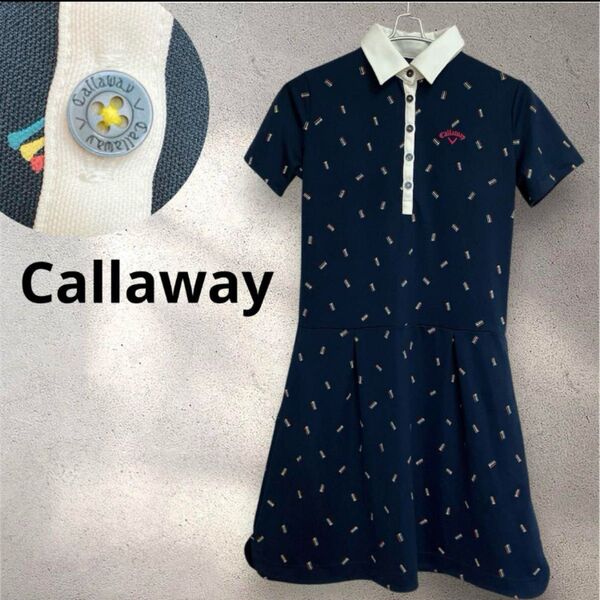 【美品】 Callaway キャロウェイ ワンピース ゴルフウェア ポロシャツ S