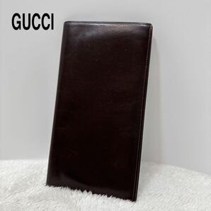 GUCCI オールドグッチ ヴィンテージ 長財布 ブラウン 美品 二つ折り長財布