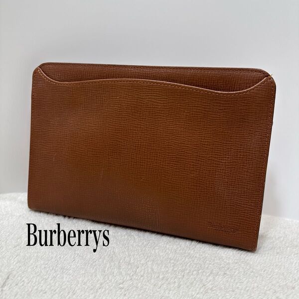 Burberrys バーバリーズ レザー クラッチバッグ 茶系