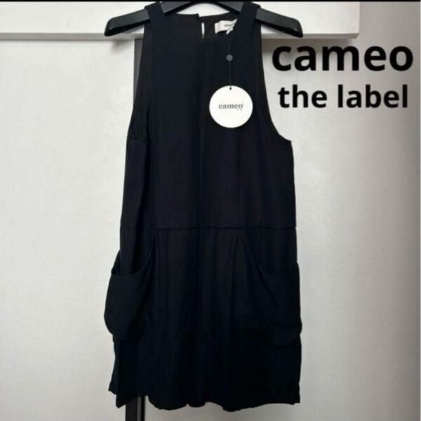 cameo サロペット ノースリーブ オールインワン ショートパンツ 黒