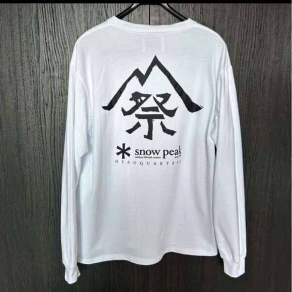 限定品 snow peak スノーピーク ロングスリーブ 長袖 シャツ 白 ロンT 長袖Tシャツ L