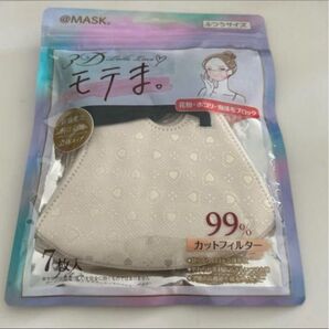 モテま マスク 7枚入 ふつうサイズ 3Dチュールレースモテま。 ハート