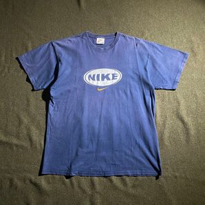 90s USA製 VINTAGE NIKE スウォッシュロゴ プリントTシャツ
