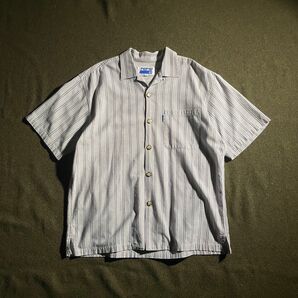 90s PEPSI ペプシ 開襟 ボックス ストライプ 半袖シャツ M