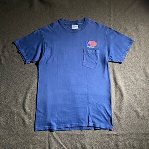 90s- メキシコ製 Hanes 企業モノ 刺繍ロゴ ポケットTシャツ M