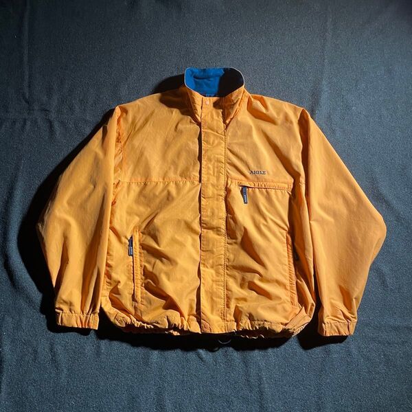 90s AIGLE バギーズ型 ナイロンアノラックジャケット M オレンジ
