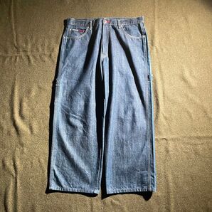 90s- TOMMY JEANS 濃紺 バギーワイド ペインターデニム XL