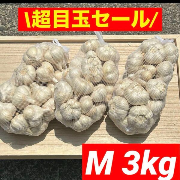 【超目玉セール】青森県産 にんにく M 3kg福地ホワイト六片 加工オススメ