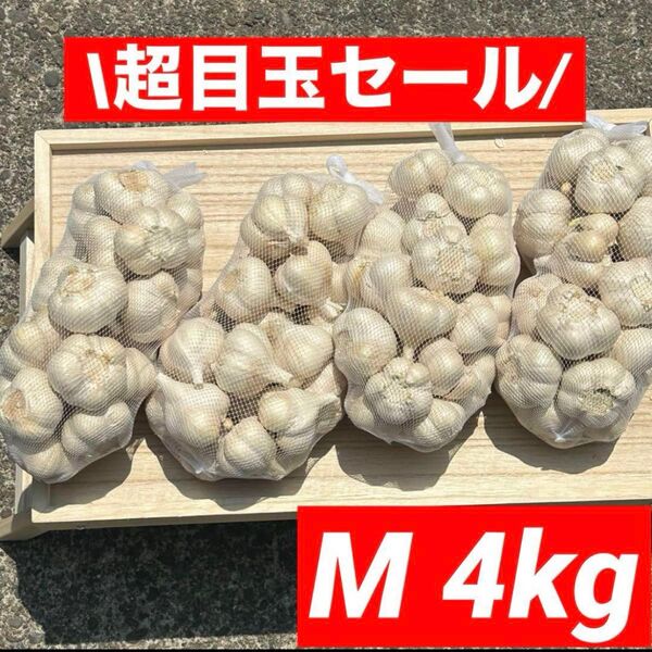 【超目玉セール】青森県産 にんにく M 4kg福地ホワイト六片 加工オススメ