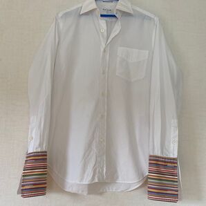 Paul Smith 白シャツ マルチカラーストライプ メンズ