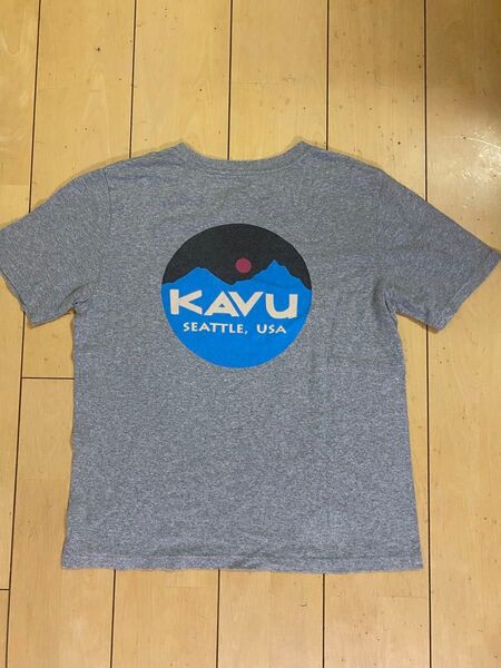 KAVU 半袖Tシャツ S グレー カブー Tシャツ バックプリント ロゴTシャツ 送料無料