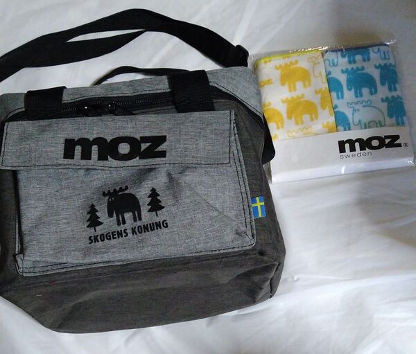 《moz》 保冷バッグ《ショルダー紐付き》&ループ付きディッシュクロス 2枚セット