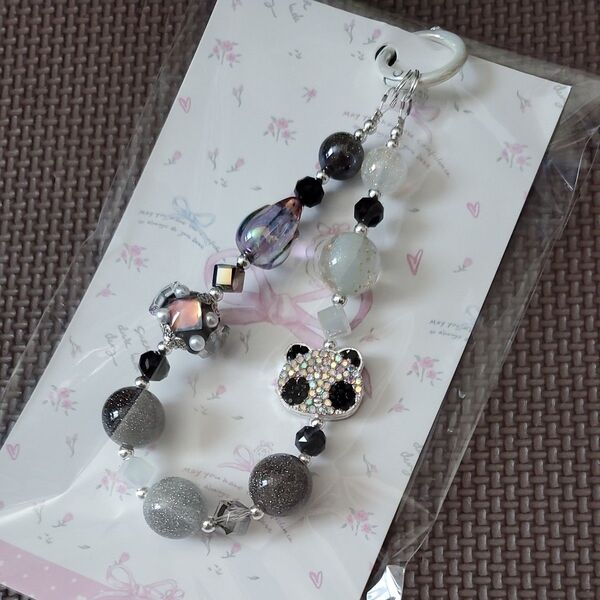 ストラップ キーホルダー ハンドメイド パンダ