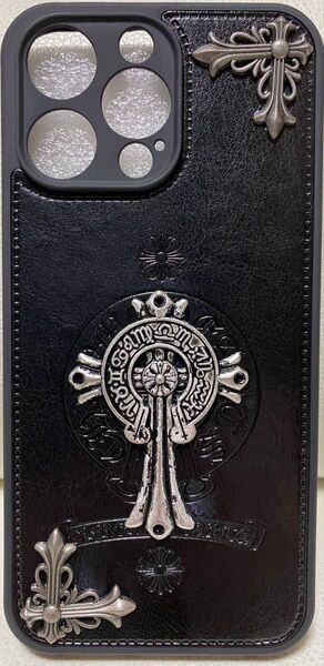 iPhone15PRO★最新素材TPUスマホケース人気のホースシュー&クロス【セメタリークロス】