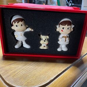 不二家 ペコちゃん ポコちゃん 陶器製置物 3体セット