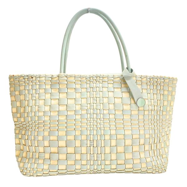 【希少】ボッテガヴェネタ トートバッグ イントレチャート ブルー ホワイト bottega veneta