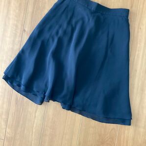 ROPE ブラック フレアスカート 7号 ウエスト60 通勤服 オフィス 黒ブラック Aラインスカート