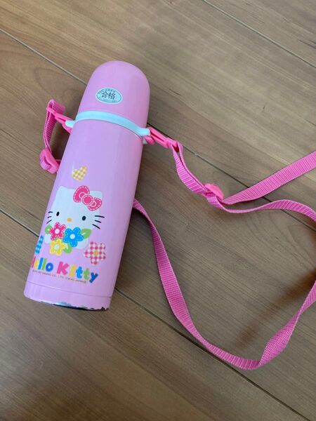 ハローキティ ステンレス 水筒 コップ ショルダー紐つき ピンク キッズ