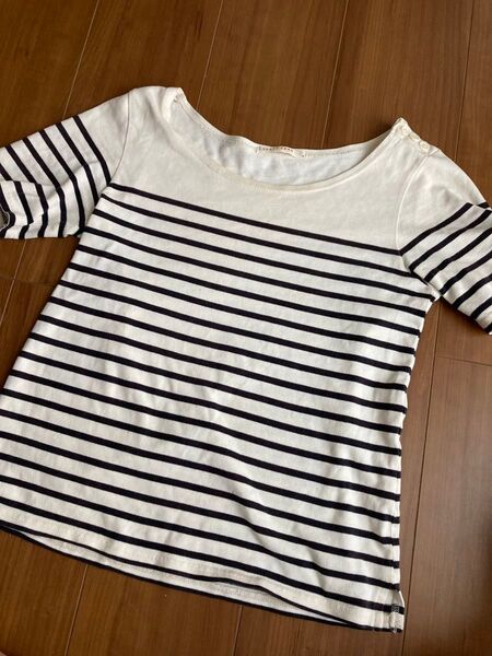 LOWRYS FARM ボーダー Tシャツ Mサイズ 半袖 トップス ホワイト
