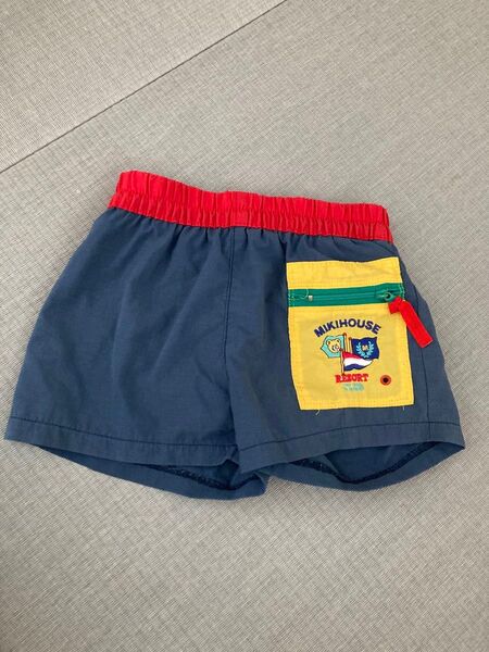 ミキハウス 水着 3S ネイビー/イエロー/レッド ショートパンツ 短パン 半ズボン