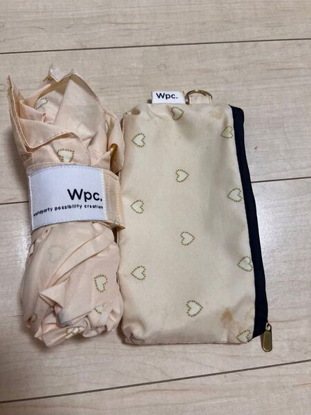 Wpc. 折りたたみ傘&傘入れセット ハート柄