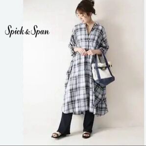 Spick&Span スピック&スパン マルチタータンチェックフレアシャツワンピース